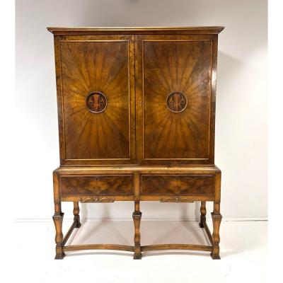 Axel Einar Hjorth Swedish Art Deco Cabinet in Stained Birch Axel Einar Hjorth Style 1920s