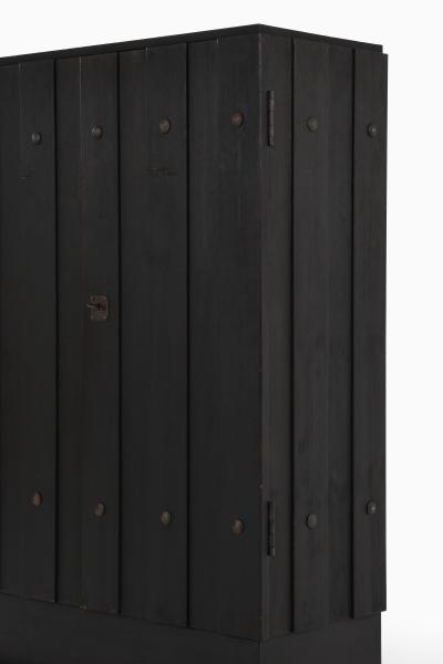 Axel Einar Hjorth Unique Cabinet in Black Pine with Iron Fittings by Axel Einar Hjorth 1930s