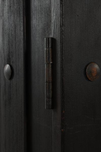 Axel Einar Hjorth Unique Cabinet in Black Pine with Iron Fittings by Axel Einar Hjorth 1930s