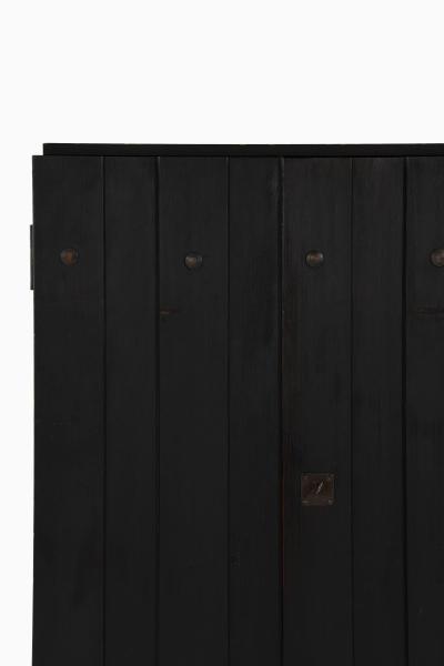 Axel Einar Hjorth Unique Cabinet in Black Pine with Iron Fittings by Axel Einar Hjorth 1930s