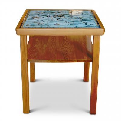 Axel Einar Hjorth W rmd Table in Pine by Axel Einar Hjorth with Tile Top by Anna Lia Thomson