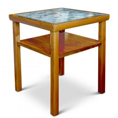 Axel Einar Hjorth W rmd Table in Pine by Axel Einar Hjorth with Tile Top by Anna Lia Thomson