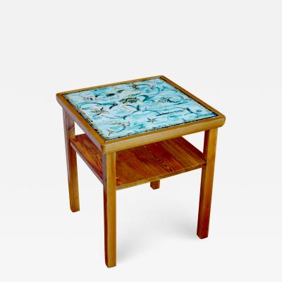 Axel Einar Hjorth W rmd Table in Pine by Axel Einar Hjorth with Tile Top by Anna Lia Thomson