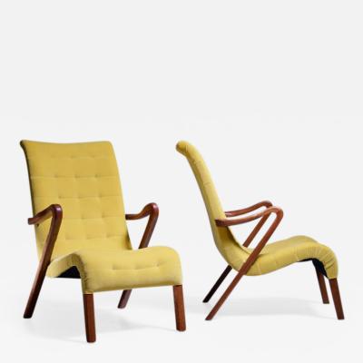 Axel Larsson Axel Larsson Pair of Lounge Chairs Sweden 1940s