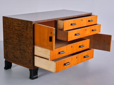 Axel Larsson Pair of Axel Larsson Sideboards in Elm and Birch SMF Bodafors Sweden 1940s