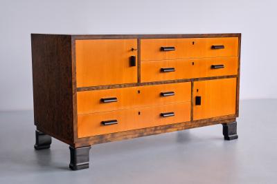 Axel Larsson Pair of Axel Larsson Sideboards in Elm and Birch SMF Bodafors Sweden 1940s