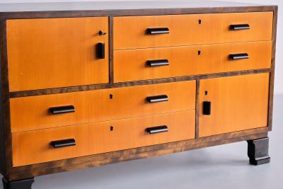 Axel Larsson Pair of Axel Larsson Sideboards in Elm and Birch SMF Bodafors Sweden 1940s