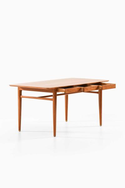 Axel Larsson Scandinavian Modern Desk in Brass and Teak by Axel Larsson 1959