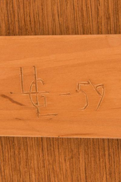 Axel Larsson Scandinavian Modern Desk in Brass and Teak by Axel Larsson 1959