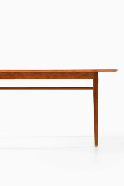 Axel Larsson Scandinavian Modern Desk in Brass and Teak by Axel Larsson 1959