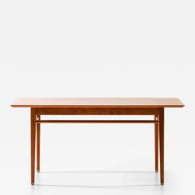 Axel Larsson Scandinavian Modern Desk in Brass and Teak by Axel Larsson 1959