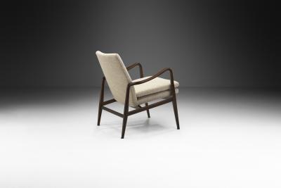 Axel Larsson Swedish Modern Upholstered Armchair by Axel Larsson attr Sweden ca 1950s