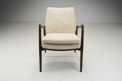 Axel Larsson Swedish Modern Upholstered Armchair by Axel Larsson attr Sweden ca 1950s