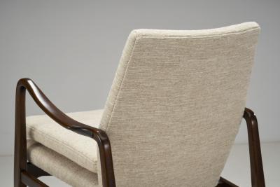 Axel Larsson Swedish Modern Upholstered Armchair by Axel Larsson attr Sweden ca 1950s