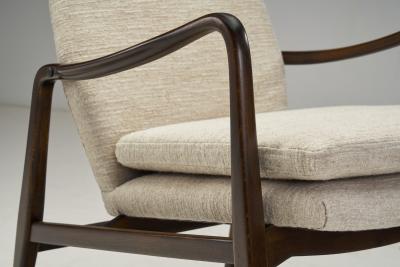 Axel Larsson Swedish Modern Upholstered Armchair by Axel Larsson attr Sweden ca 1950s