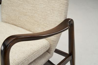 Axel Larsson Swedish Modern Upholstered Armchair by Axel Larsson attr Sweden ca 1950s