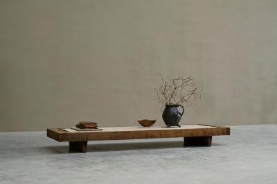 Axel Vervoordt Large Axel Vervoordt Wabi Sabi Style Coffee Table Mid 20th Century