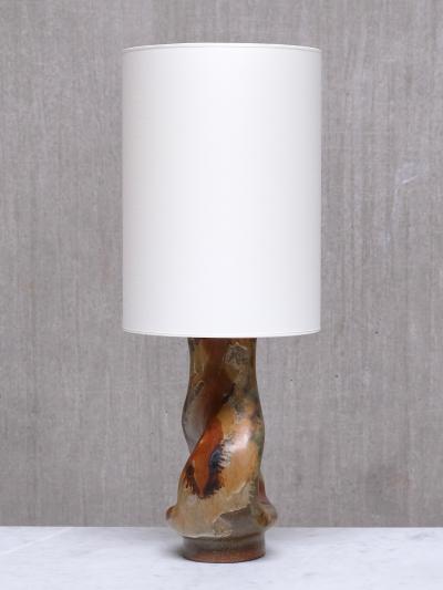 Axella Stenj j Axella Organic Modern Table Lamp in Earth Toned Glazed Stoneware Denmark 1960s