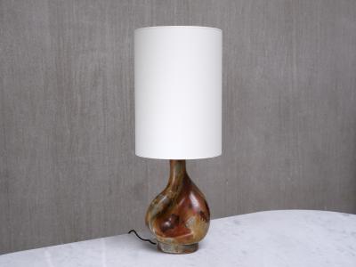 Axella Stenj j Axella Organic Modern Table Lamp in Earth Toned Glazed Stoneware Denmark 1960s