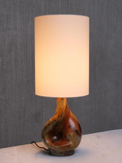 Axella Stenj j Axella Organic Modern Table Lamp in Earth Toned Glazed Stoneware Denmark 1960s