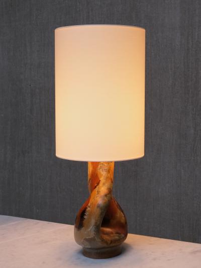 Axella Stenj j Axella Organic Modern Table Lamp in Earth Toned Glazed Stoneware Denmark 1960s