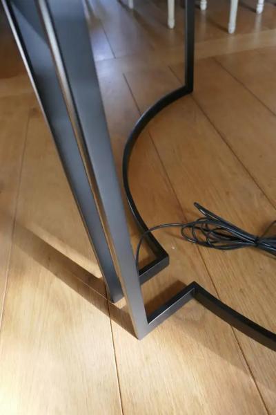 Aymeric Lefort 21st Century Desk Wight Ebony and Black Leather with Metal Leg by Aymeric Lefort