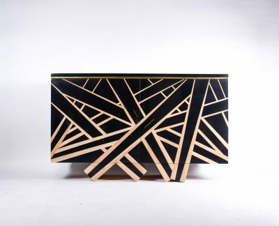 Aymeric Lefort Buffet Lignes in pear and holly Marquetry by Aymeric Lefort