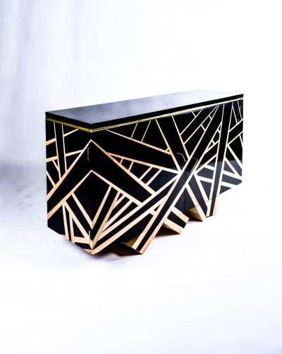 Aymeric Lefort Buffet Lignes in pear and holly Marquetry by Aymeric Lefort
