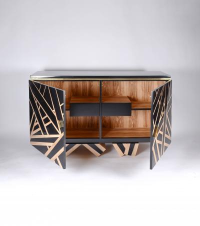 Aymeric Lefort Buffet Lignes in pear and holly Marquetry by Aymeric Lefort