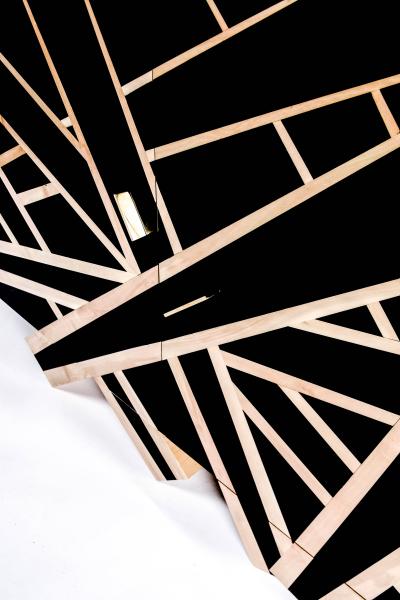 Aymeric Lefort Buffet Lignes in pear and holly Marquetry by Aymeric Lefort