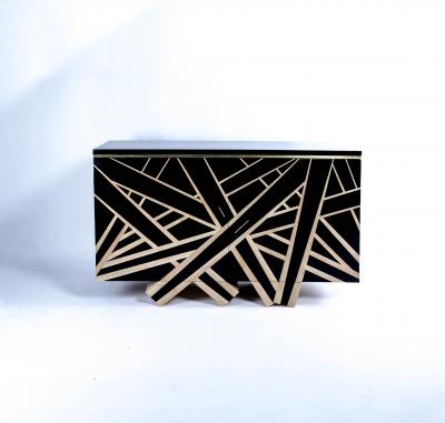 Aymeric Lefort Buffet Lignes in pear and holly Marquetry by Aymeric Lefort