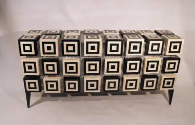 Aymeric Lefort Buffet Ondulation Grand Modele in Black and White Sycomore by Aymeric Lefort