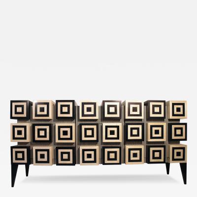 Aymeric Lefort Buffet Ondulation Grand Modele in Black and White Sycomore by Aymeric Lefort