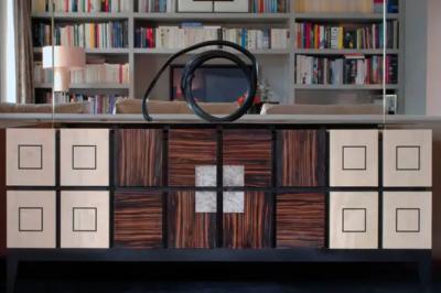 Aymeric Lefort Chest of Drawers Bar in Sycomore and Ebony by Aymeric Lefort