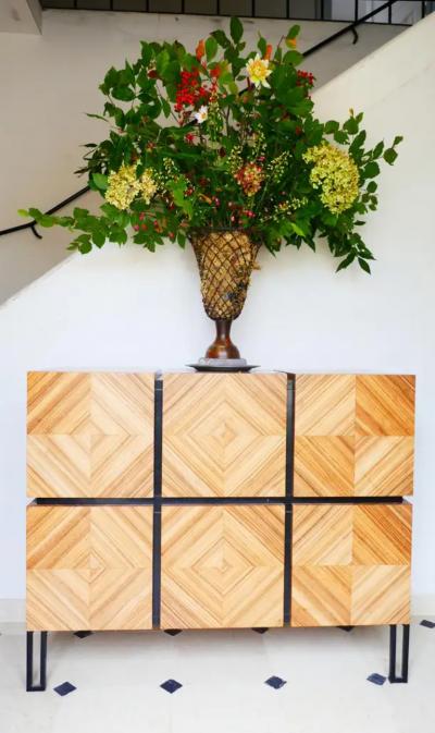 Aymeric Lefort Chest of Drawers Losange in Zebrano Open Is Tow Drawers