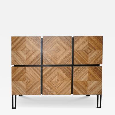 Aymeric Lefort Chest of Drawers Losange in Zebrano Open Is Tow Drawers