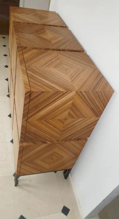 Aymeric Lefort Chest of Drawers Losange in Zebrano Open Is Tow Drawers