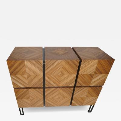 Aymeric Lefort Chest of Drawers Losange in Zebrano Open Is Tow Drawers