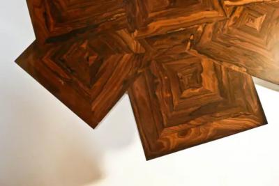 Aymeric Lefort Coffee Table Cubes en Rond in Ziricote Wood Marketery by Aymeric Lefort