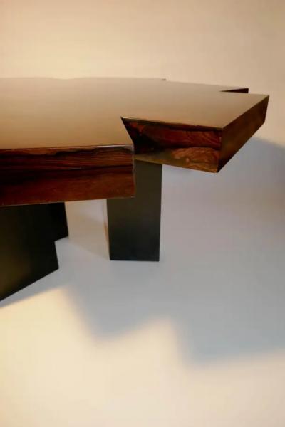 Aymeric Lefort Coffee Table Cubes en Rond in Ziricote Wood Marketery by Aymeric Lefort