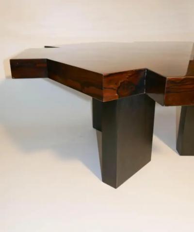 Aymeric Lefort Coffee Table Cubes en Rond in Ziricote Wood Marketery by Aymeric Lefort