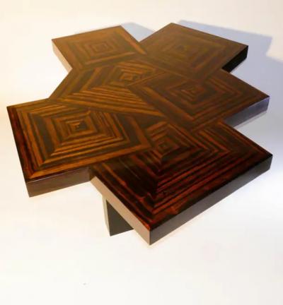 Aymeric Lefort Coffee Table Cubes in Macassar Ebony Wood Marquetery by Aymeric Lefort