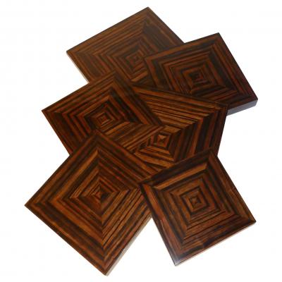 Aymeric Lefort Coffee Table Cubes in Macassar Ebony Wood Marquetery by Aymeric Lefort