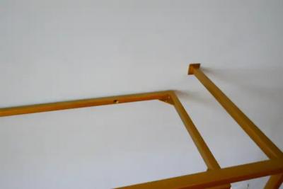 Aymeric Lefort Console in Gold Bronze Brass Patina with One Walnut Shelve by Aymeric Lefort