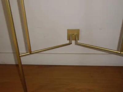 Aymeric Lefort Console in Gold Bronze Patina with tow Sycamore Shelves by Aymeric Lefort