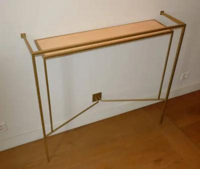 Aymeric Lefort New Gold Patina and Sycamore Shelve Console Made to Order