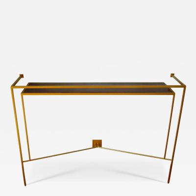 Aymeric Lefort New Gold Patina and Sycamore Shelve Console Made to Order
