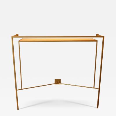 Aymeric Lefort New Gold Patina and Sycamore Shelve Console Made to Order