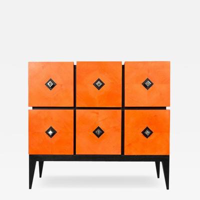 Aymeric Lefort New Orange Tinted Sycamor Chest of Drawers Made To Order Open Is Tow Drawers