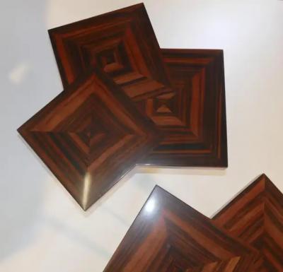 Aymeric Lefort Pair of Coffee Or End Table Cubes in Macassar Ebony Marquetery by A Lefort